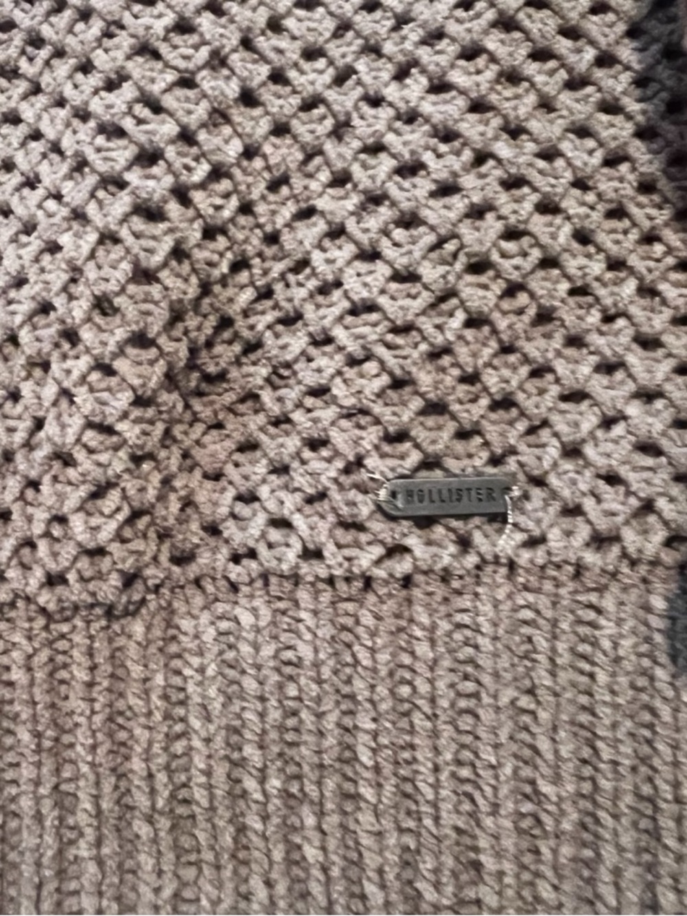 Hollister Women's Mock Neck Crop Sweater Knit Safe Green Sz Large Waffle - Picture 4 of 4
